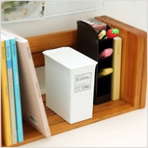 뚜껑슬림휴지통(no.1417) 화이트 화장솜 탕비실 티백 데스크 책상쓰레기통 더스트박스