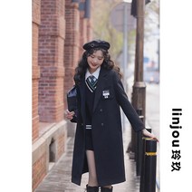 여자 봄가을 더블버튼 트렌치코트 재킷 캐주얼 미시 자켓 바바리 코트 인박카111