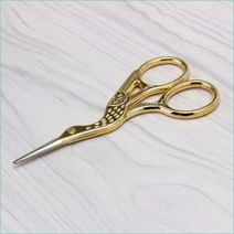 빈티지 골동품 자카 크로스 스티치 스틸 공예 골드 바느질 가위 수공예 DIY 레트로 홈 도구 크레인 재단사 C 9.3CM, 황금색