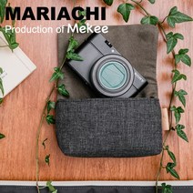 [MARIACHI] 리코 GR 소니 RX100 캐논 G7x G9x 후지 필름 X100 라이카 D-Lux 미러리스 카메라 파우치, 1개, [L-03] 차콜 블랙