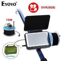 eyoyo 4.3 인치 15m 케이블 휴대용 수중 어군 탐지기 8 ir leds 낚시 카메라 고정 막대 1000tvl ip68 호수 얼음 낚시, 어군 탐지기 없음 dvr