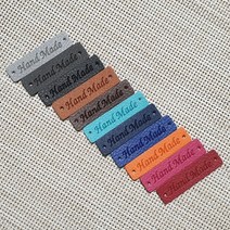 인조가죽라벨#2 - handmade사각엠보 11종, 5. 브라운