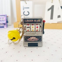 창의 미니 회전기 과일기계 라벨 로터리 신기한 손바닥 게임 열쇠고리 모형 장난감, 블랙+옐로우 벨
