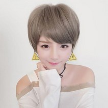 숏컷 숏컷가발 디자인가발, 보노 통 가발-밀크브라운(망 없음), 1