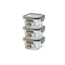 락앤락 유로 오븐글라스 정사각 300ml_그레이_3개