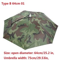 접이식 머리 우산 모자 Anti-Rain Anti-uv 야외 낚시 모자 휴대용 여행 하이킹 해변 물고기 태클 Iscas pesca Rain Gear, B형 64cm 01, 협력사