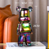쇼파뒤 카페 인테리어 가게오픈 개업 결혼 선물 노호혼 재물복 Bear brick-동상 책상 액세서리 침실 장식 가정 및 장 럭셔리 거실 인형, [19] Bear Height 20CM