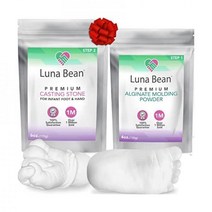 아기 알긴산염 몰딩 파우더 교체 - 손 & 발 금형 주물 키트 리필 (1단계 및 2단계) 유품 선물 가족 활동에 적합 루나 빈의 성형, Baby Casting Refill, Refill Kit