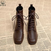 셀럽당 여성용 사각 워커 패션 겨울 스트랩 앵클부츠