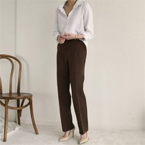 [코지23] 여자 데일리 릴랙스핏 캐주얼룩 오피스룩 기본 슬랙스