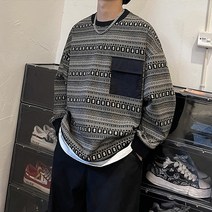 모노포스 볼트 라인 루즈핏 포켓 니트 MN497