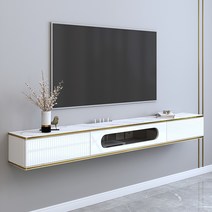 북유럽 원목 거실장 엔틱 TV 붙박이장 TV장 TV다이 캐비넷 캐비닛 수납장 서랍장 장식장 나무 대리석 라이트 형, 화이트, 직접 설치, 200x24x20cm