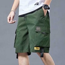 스트릿패션 남자 반바지 건빵 팬츠 여름 데일리 코디 면 흰 밴딩 남녀공용 바지 카고 여름 숏팬츠 편한