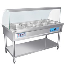 김밥 반찬 온장고 보온고 음식 뚜껑 뷔페 재료함, 3구 6칸 유리 덮개 포함