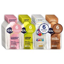 GU Energy 오리지널 스포츠 뉴트리션 에너지 젤 24개, 24 Count (Pack of 1)_Strawberr