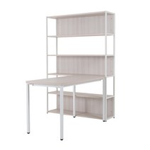 핫데스킹 책상 5단오픈장 세트, 컴퓨터 SET_B1200, (상판)화이트+(다리)화이트