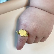 사랑스런 천사 날개 하트 아기 순금 돌 반지 3.75g