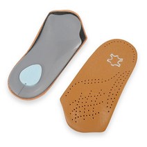 아치키퍼깔창 최신 유니섹스 가죽 깔창 1 쌍 아치 지원 하프 슈즈 패드 길이 3/4 플랫 풋 정형용 발 도구, [04] 41-42