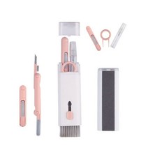 리빙앤팩 에어팟청소 키트 버즈 먼지 제거 청소 키트 이어폰 청소용품 멀티 키트, (실리콘펜팁+고밀 도브러쉬+미세모 브러쉬+스프레이공병)