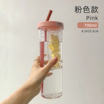 대용량 플라스틱 텀블러 레몬 물 필터 디톡스 워터 과일 사무실 회사 휴대용 스트랩, 노르딕파우더