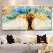 안묵 보석십자수 행운 재물운 나무 대형 보석십자수 재료 만들기 세트 비즈 공예, 40x70cm