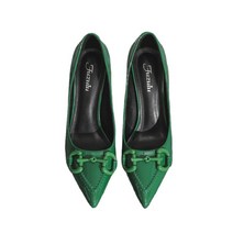 ANKRIC펌프스하이힐 여성 스틸레토 뾰족한 프랑스 복고 단일 전문 신발