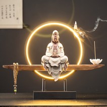 인센스홀더폭포 오일버너 Ecoflow 부처님 역류 향 Led 라이트 보라색 모래 세라믹 폐기물 Encens 배턴 룸 장식 XFYH 아로마테라피, 04 4