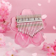 투명 칼림바 아크릴 카림바 나무 악기 손가락 피아노 벚꽃 모양 엄지 톤 키보드 선물, 7가지 톤