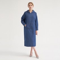 [라라쎄] FMD 후드 데님 롱원피스