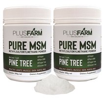 뉴질랜드 플러스팜(헬스팜) MSM 식이유황 1000 파우더 powder 300g 2통 소나무 송진에서 추출한 고함량 천연유황, 한통당 300g