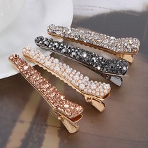 큐빅 집게 헤어핀 집게핀 럭셔리 러블리 명품스타일 진주 블랙 앞머리고정 앞머리핀 미니집게 쁘띠 골드