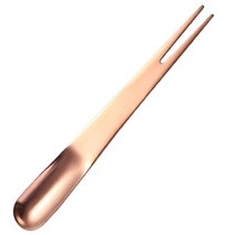 2In 1 더블 헤드 과일 스푼 포크 다채로운 스테인레스 스틸 키위 국자 케이크 샐러드 디저트, 03 rose gold