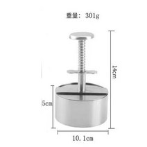 스텐 햄버거 수동 패티 프레스 수제버거 패티만들기 돈까스 압력 납작하게, 03.10.1cm