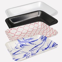 용기닷컴 PSP 스티로폼 사각접시 도시락 포장용기 8호, 청죽