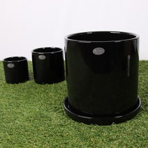 하모화분 원형 화분 18cm, 유광블랙BH1818YB