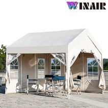 WINAIR 국내 당일발송 프리미엄 쉘터 천막 지붕+프레임+바람막이(민자/투명) 행사용 주차 몽골 창고 그늘막텐트, A세트(지붕+프레임), 블랙