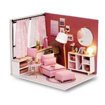 miniyo 선샤인 핑크 블루 피아노방 침대방 DIY 미니어처하우스 만들기 준비도구포함 오르골 한글설명서 당일발송, 핑크해피타임