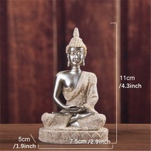 불교용품 보살 불상 사암 부처님 앉은 공예 수제 조각 명상 거실 홈 인테리어 동남아시아 동상, [05] 8134-Black gold 11cm