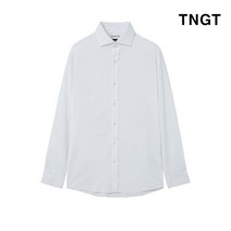 20FW 화이트 세미와이드카라 조직물 스트라이프 드레스셔츠 TGSH0F458G2