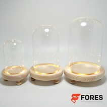 포레스 인테리어 유리화분 부케말리기 드라이플라워 글라스돔 유리돔 미니돔 무드등, 글라스돔(대)