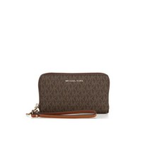 마이클코어스 Michael Kors Jet Set 대형 플랫 다기능 폰 케이스 브라운. 가성비 추천 미국직구