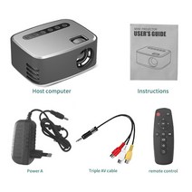 미니빔 프로젝터 빔프로젝트 가정용 캠핑 미니 휴대용 beam projector 20 1080 홈 미디어 비디오 플레이어 홈 엔터테인먼트 프로젝션, t20 그레이, 나는 플러그