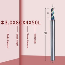 열선커터기 우드락 스티로폼 커터기 판넬제작 포맥스재단 커팅 뜨거운 판매 원형 그루브 고효율 단일 플루트 CNC 공작 기계 DLC 다채로운 코팅 밀링 커터, 3.1PCS - 30mmX8CX4X50L