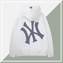 MLB 남녀공용 후드티 스웨터 기모 커플 아이템 긴팔 티셔츠 뉴욕 양키스 빅로고 캐주얼