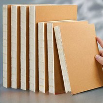 스케치북 빈티지 가죽 커버 데생 스케치 두꺼운 공책, 스케치 A5/1본(블랙 카드 커버)10권