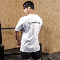 블랙몬스터핏 오버핏 남자 반팔티 면 프린트 티셔츠 반팔