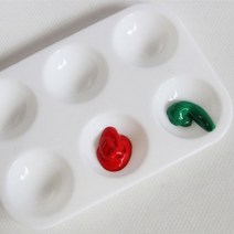 미술 미니 간편팔레트 6색 수체화 그림 손글씨 조색 색섞기, A) 6칸