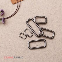 짱패브릭 블랙실버 사각링, 12mm