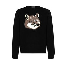 메종키츠네 [MAISON KITSUNE] 22FW 폭스 헤드 울 니트 블랙 HM00509KT1016 P199