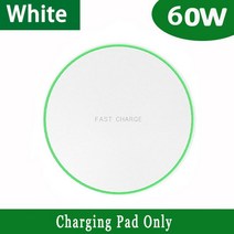 60W Qi 무선 충전기 삼성 갤럭시 S22 울트라 S21 FE 샤오미 12S TCL 20L 인덕션 고속 충전 패드, 02 White